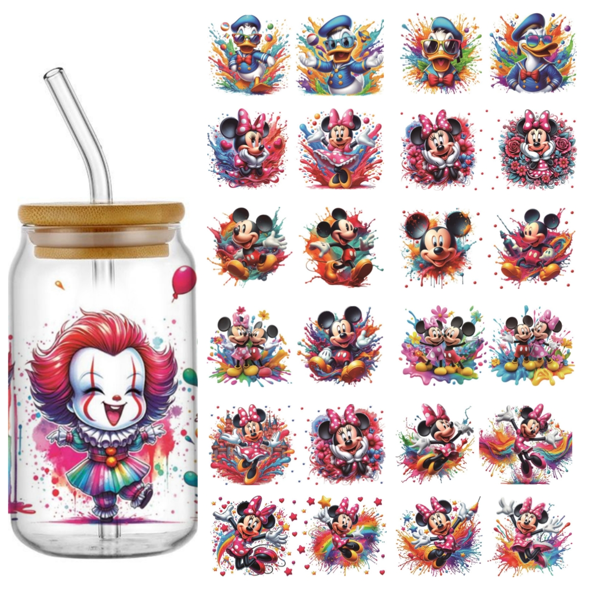 Rdta Tank Glass - Mickey and Minnie UV DTF Cup