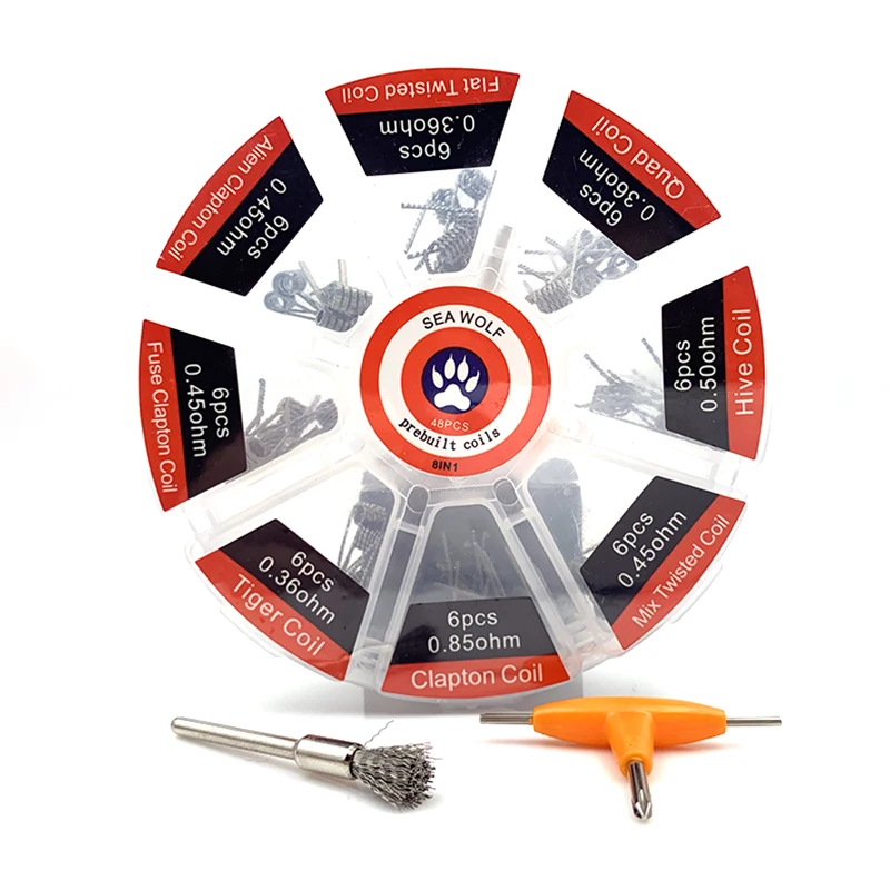 Prebuilt Coil 8 Styles Fused A - Clapton Wire Pre Built 리뷰 및 가격