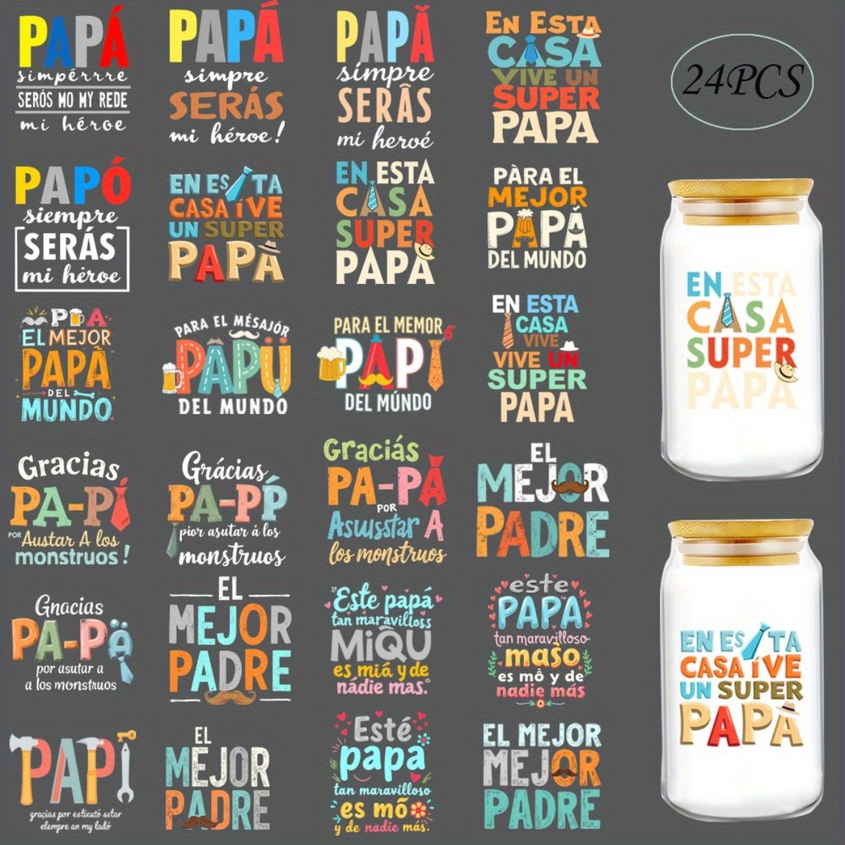 24Pcs/Set Father's Day Quotes  - Rdta Tank Glass 리뷰 및 가격