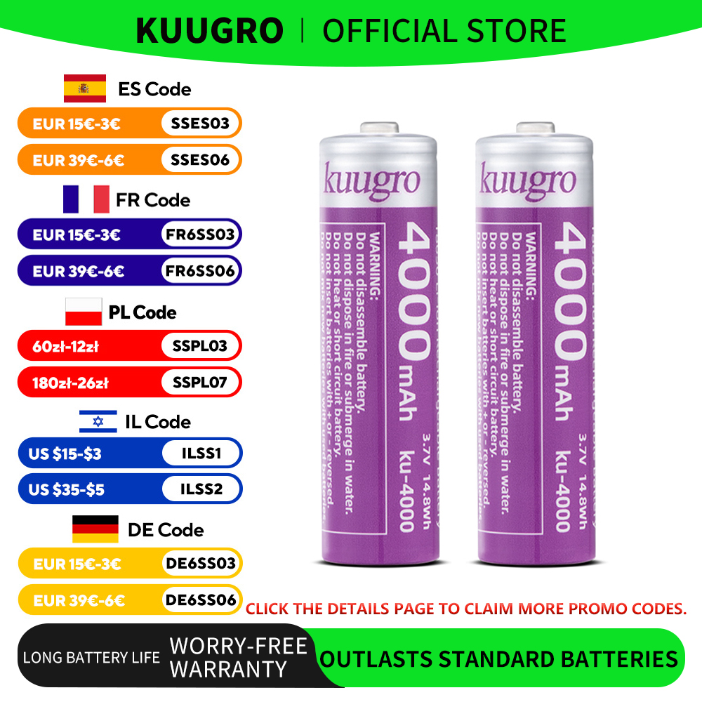 Kuugro 18650 4000mAh Pointed H - Vape Battery 18650 리뷰 및 가격