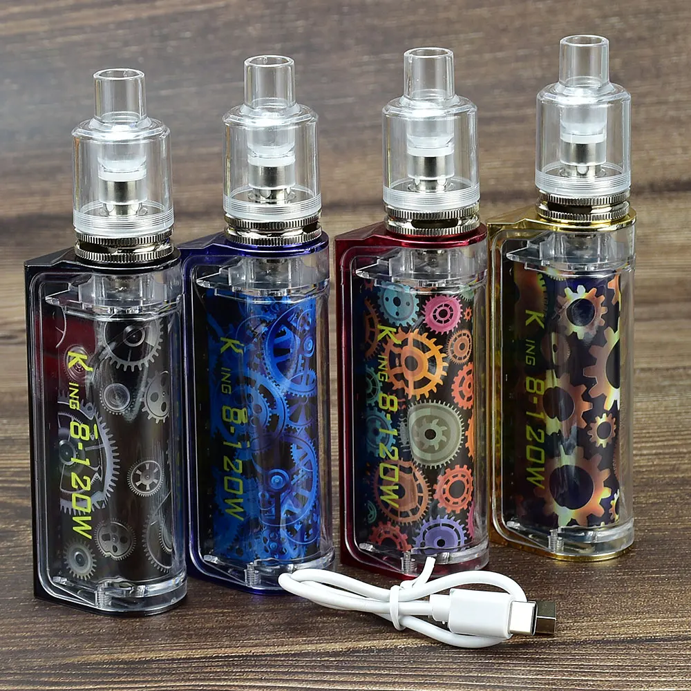 King8-120W Box Mod Kit electro - Vape Battery 18650 리뷰 및 가격