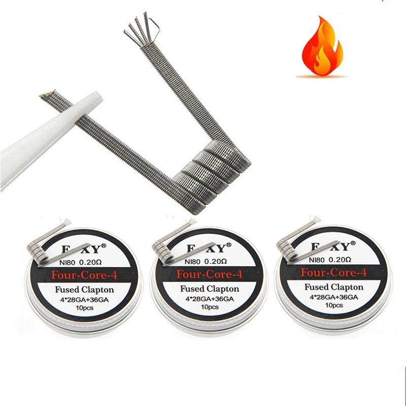 10pcs/box Ni80 Prebuilt Coil 2 - Clapton Wire Pre Built 리뷰 및 가격