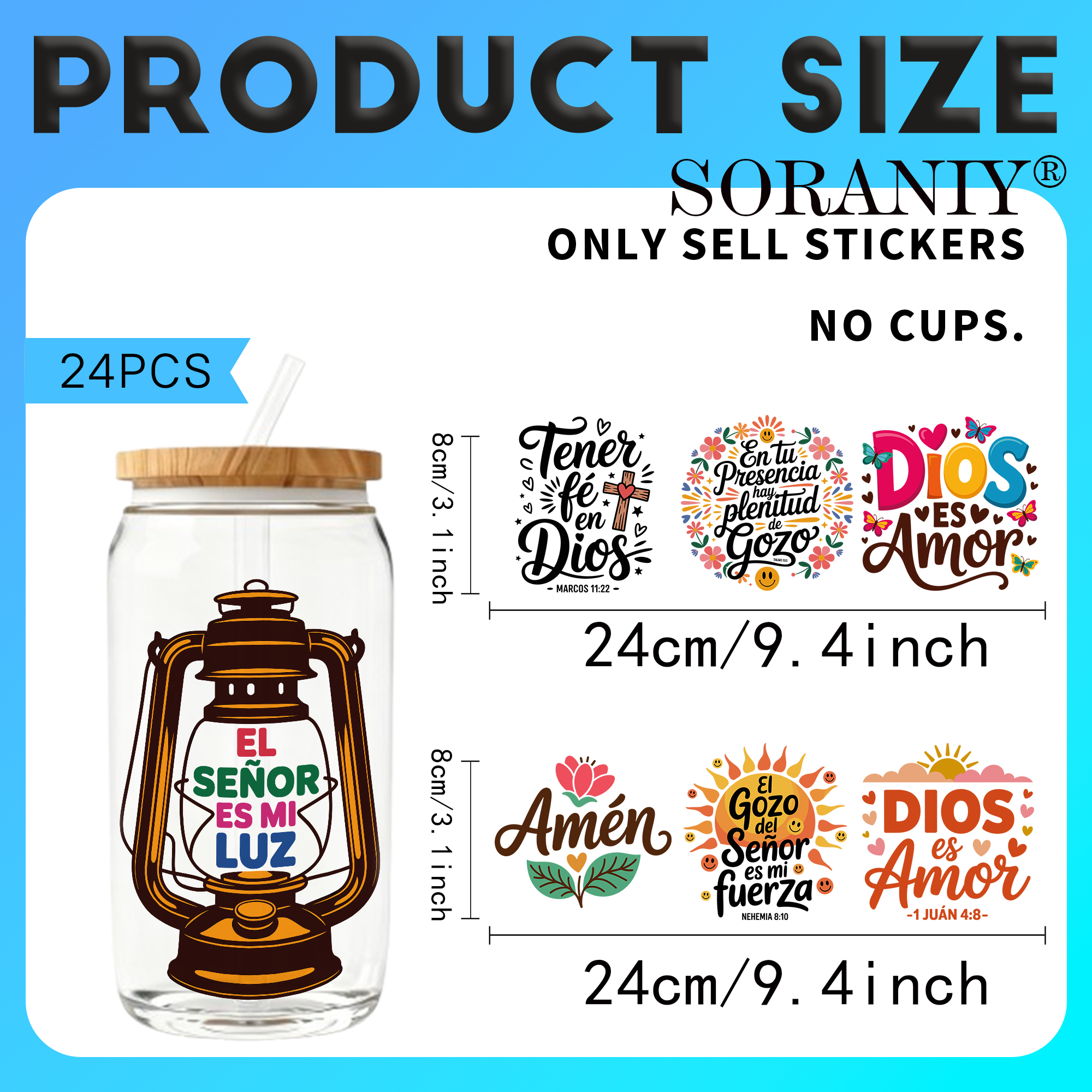 24PCS/Set Spanish Bible Verse  - Rdta Tank Glass 리뷰 및 가격