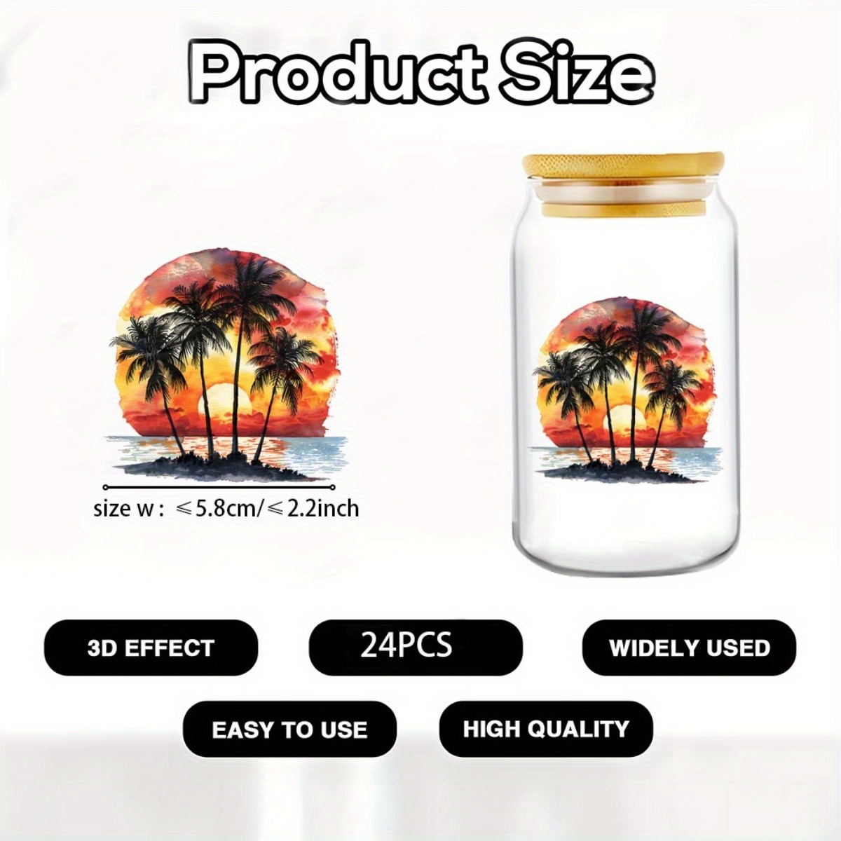 24Pcs/Set Summer Tropical Beac - Rdta Tank Glass 리뷰 및 가격