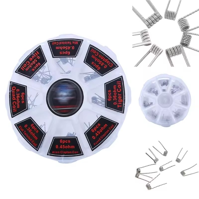 48Pcs/Set Pre Built Coils RTA  - Clapton Wire Pre Built 리뷰 및 가격