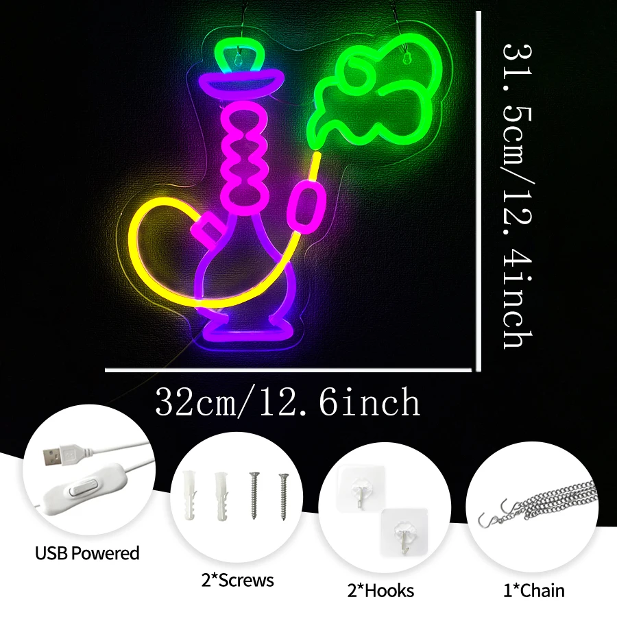 Hookah Neon Sign for Shisha Ba - Vaping Shop 리뷰 및 가격
