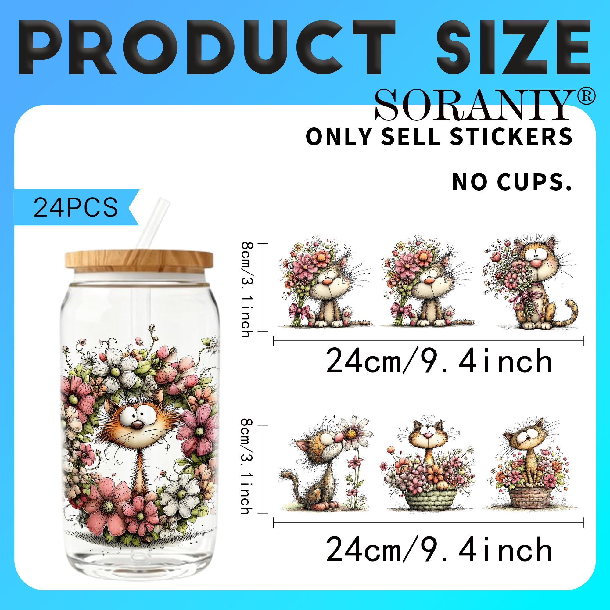 24PCS/Set Whimsical Floral Cat - Rdta Tank Glass 리뷰 및 가격