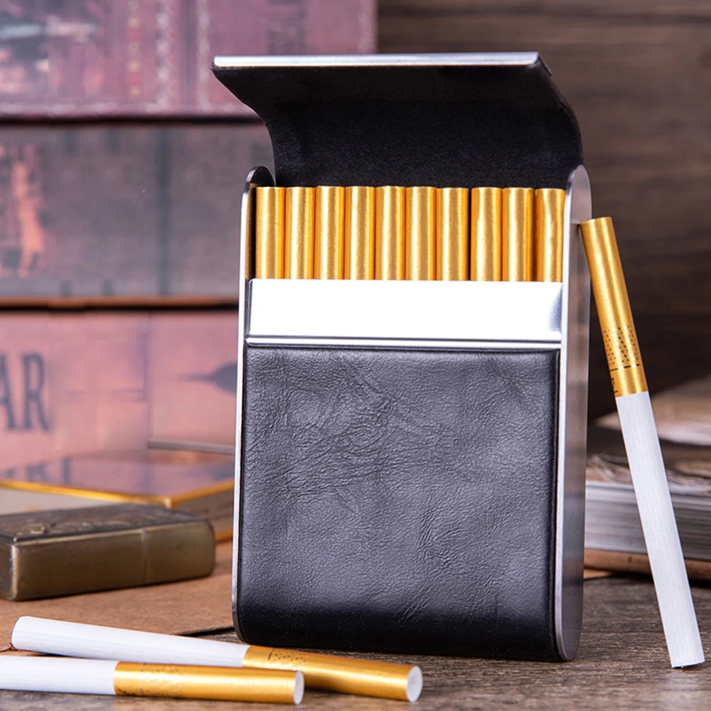 Leather Metal Cigarette Case,  - Smoking & Vaping Accessories 리뷰 및 가격