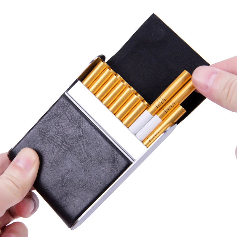 Leather Metal Cigarette Case,  - Smoking & Vaping Accessories 리뷰 및 가격