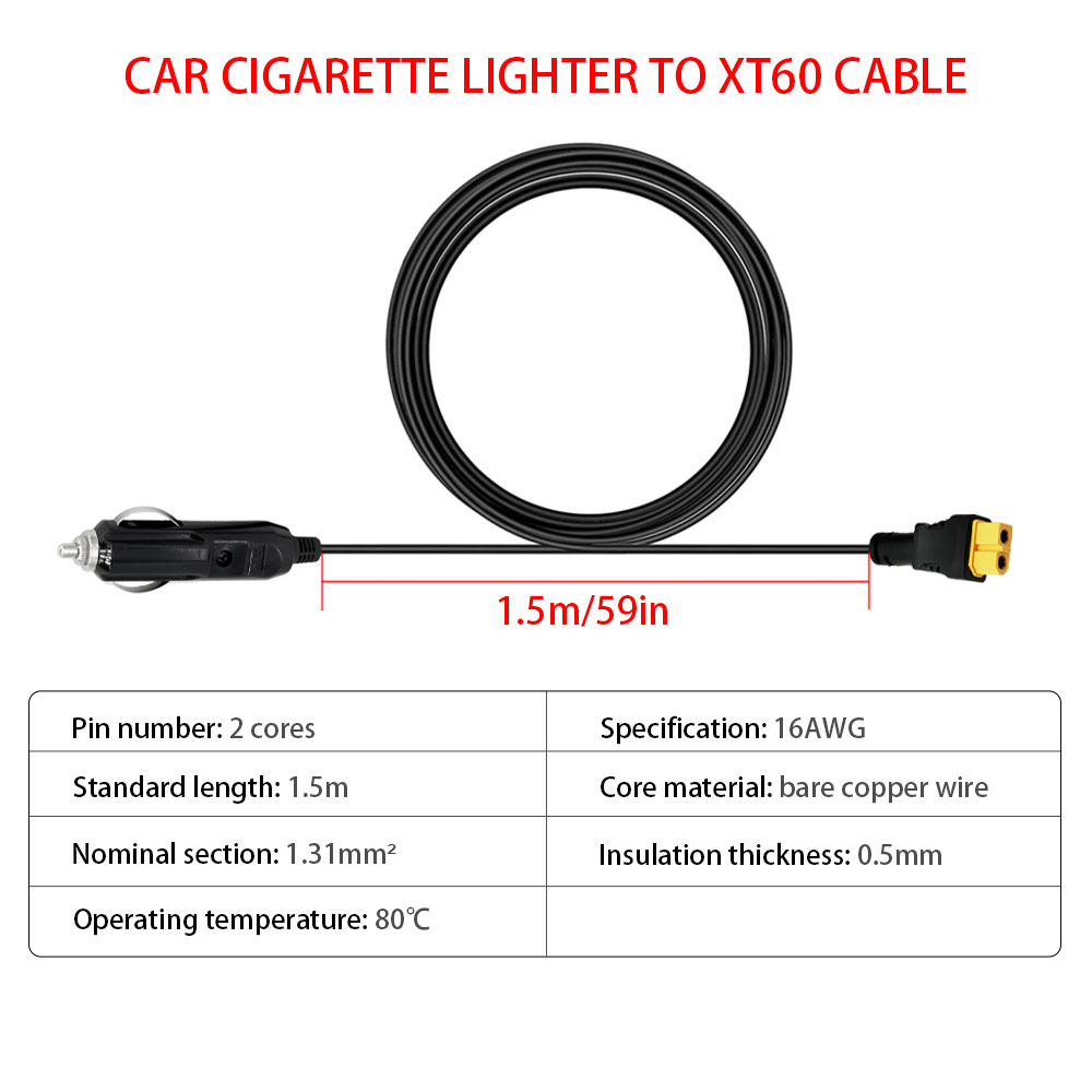 XT60 16AWG Plug Car Cigarette  - Accessories Experts Vape 리뷰 및 가격