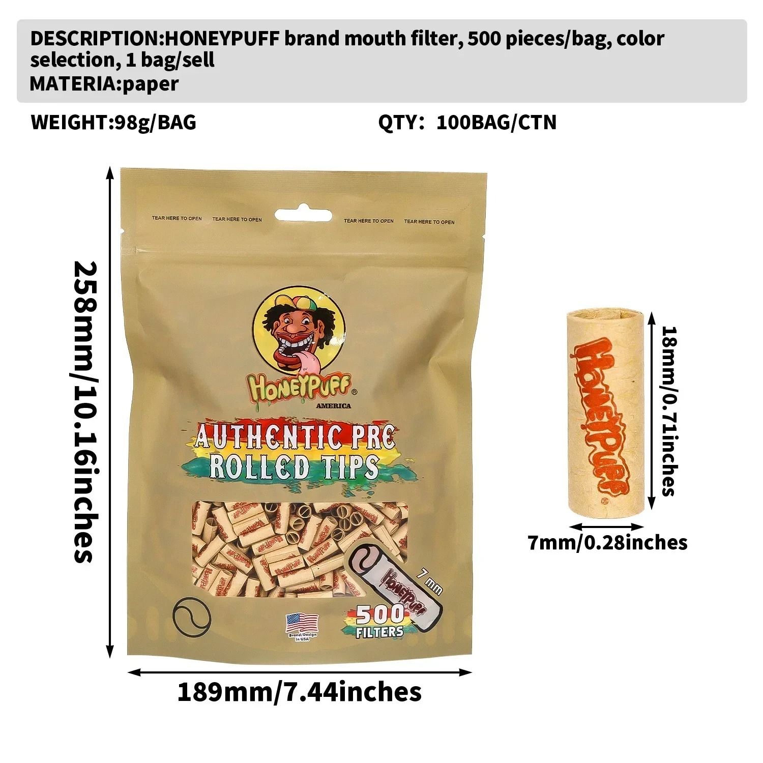 500Pcs/Lot Natural Unrefined P - Smoking & Vaping Accessories 리뷰 및 가격