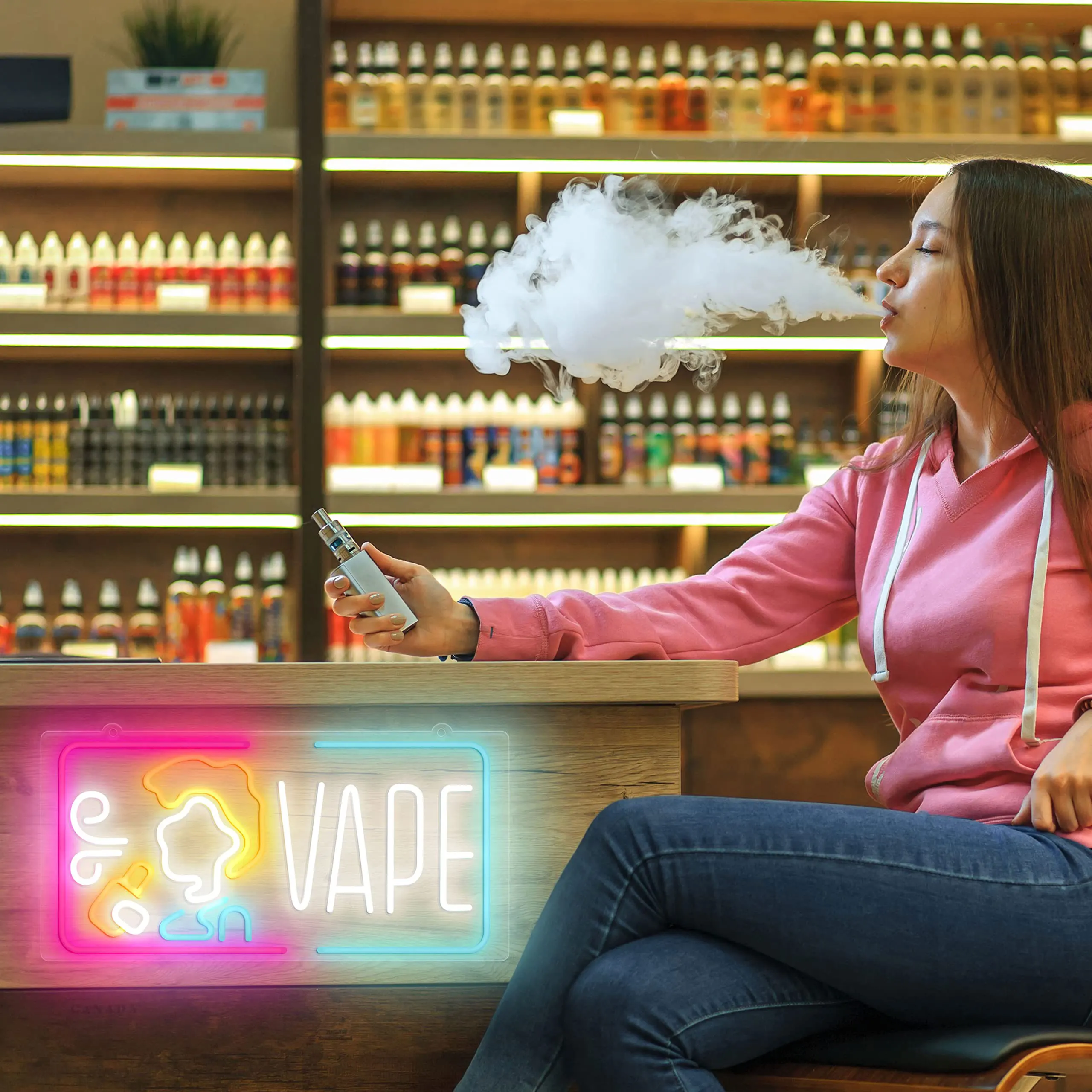 Vape Neon Sign Dimmable Smoke  - Vaping Shop 리뷰 및 가격